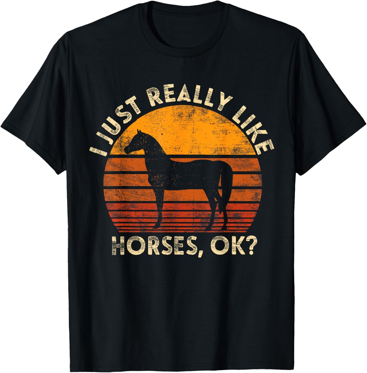 I Just Really Like Horse Horseback Riding Equestrian T-Shirt - T-Shirt | Black