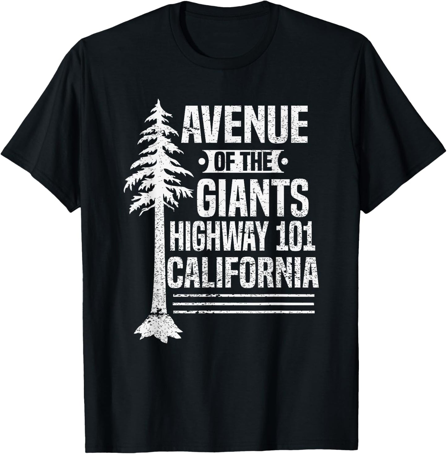 Redwood Avenue of the Giants Highway 101 California T-Shirt - T-Shirt | Black
