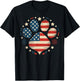 Patriotic Dog Paw American Flag Dog Lover 4th of July T-Shirt - T-Shirt | Black