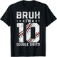 10th Birthday Baseball Bruh I'm Double Digits 10 Years Old T-Shirt - T-Shirt | Black
