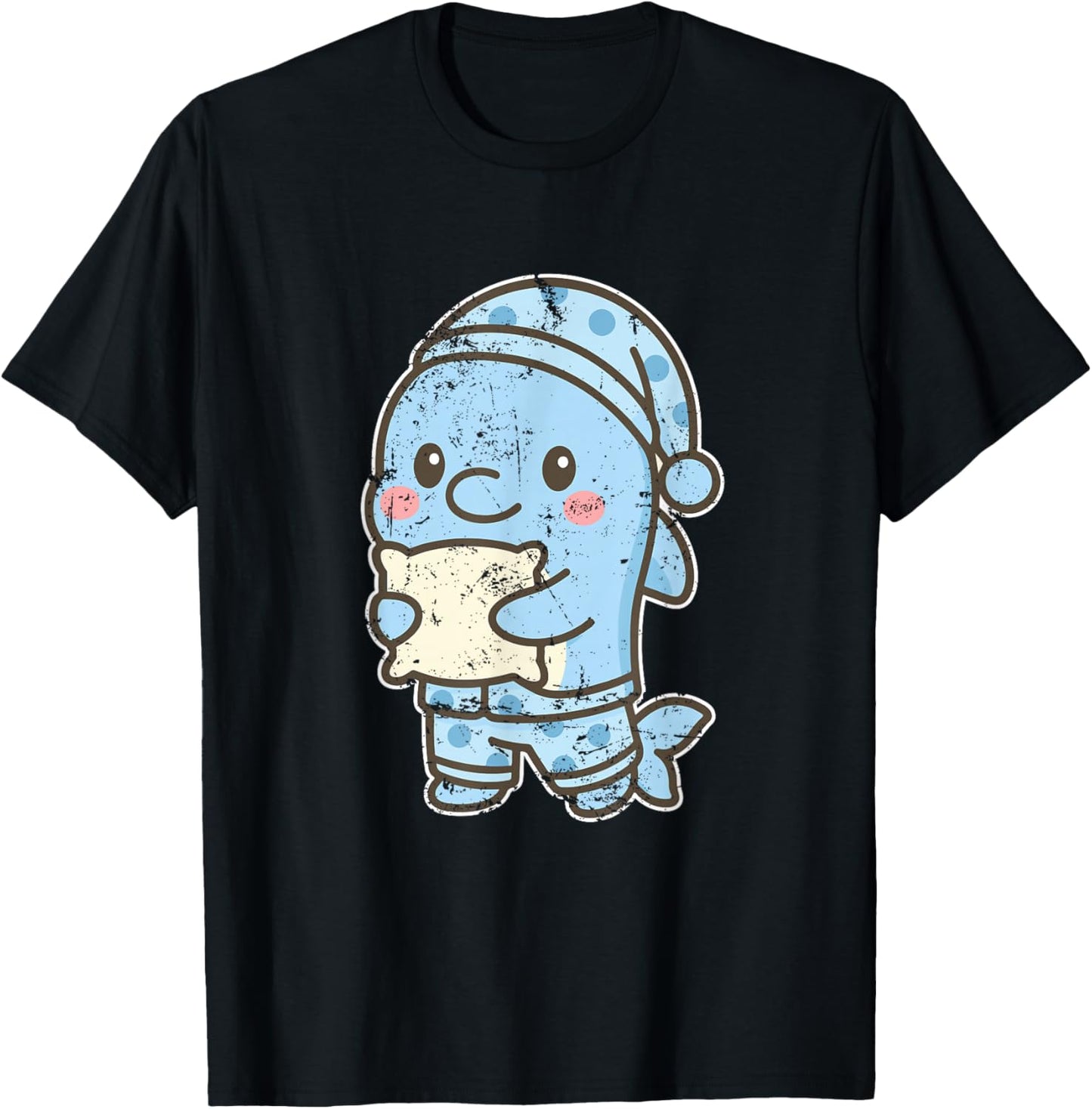 Cute Dolphin in Pajamas T-Shirt - T-Shirt | Black