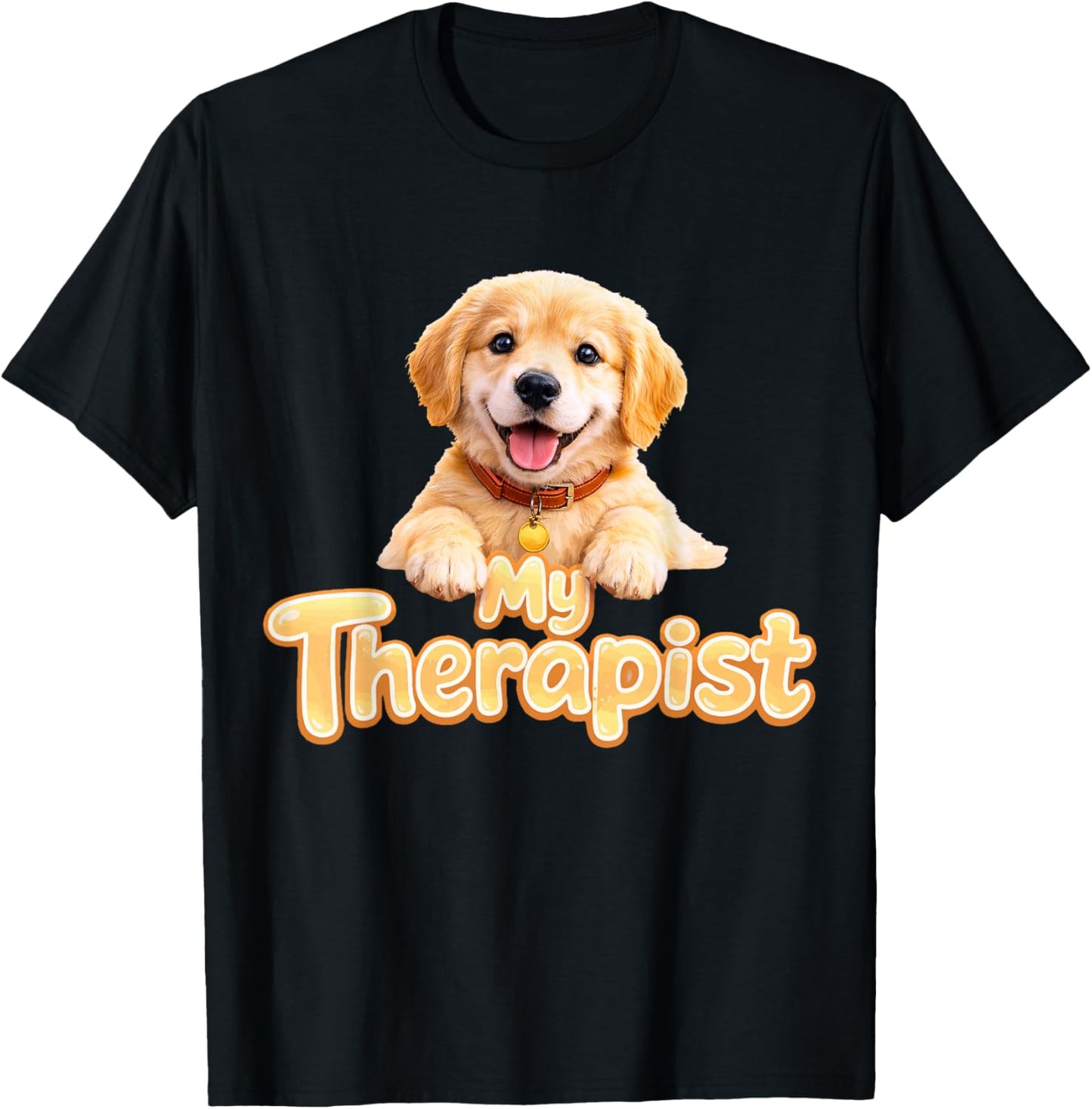 Golden Retriever My Therapist T-Shirt - T-Shirt | Black