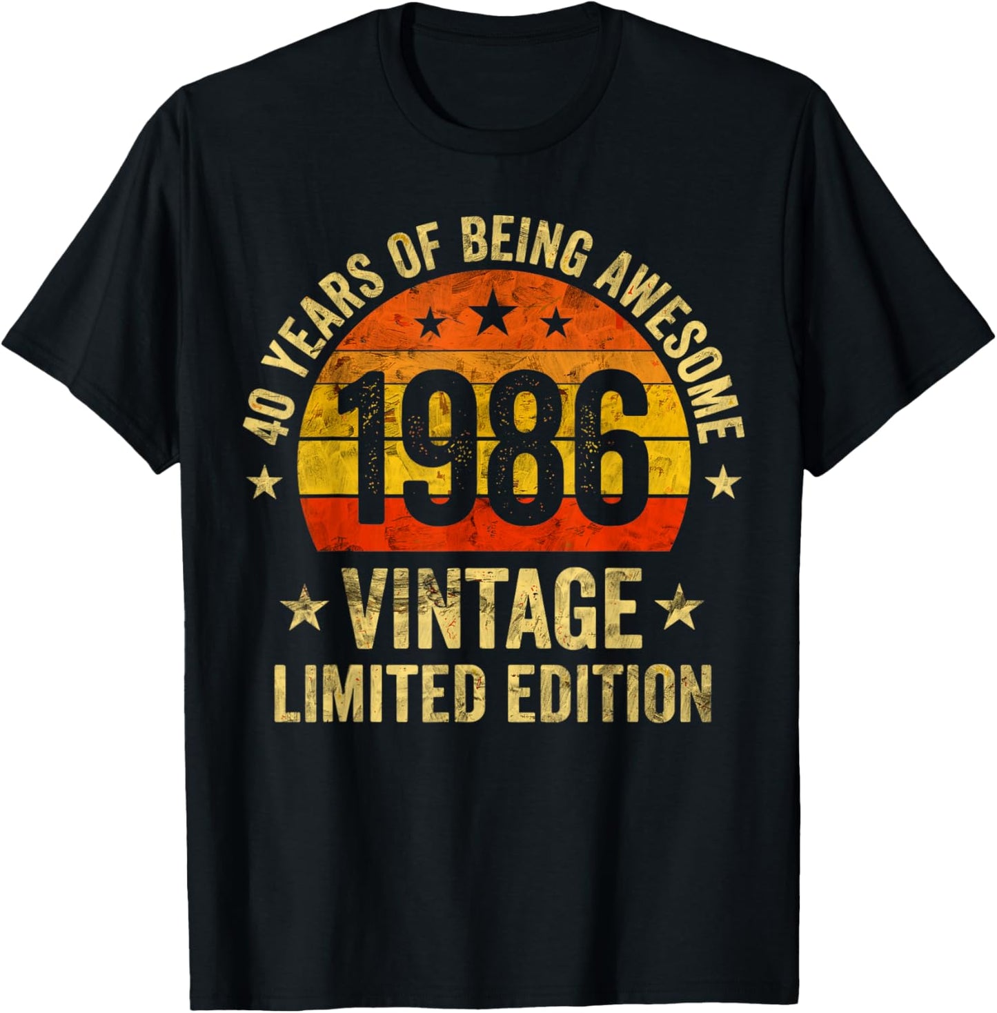 Vintage 1986 Limited Edition 40 Year Old 40th Birthday T-Shirt - T-Shirt | Black