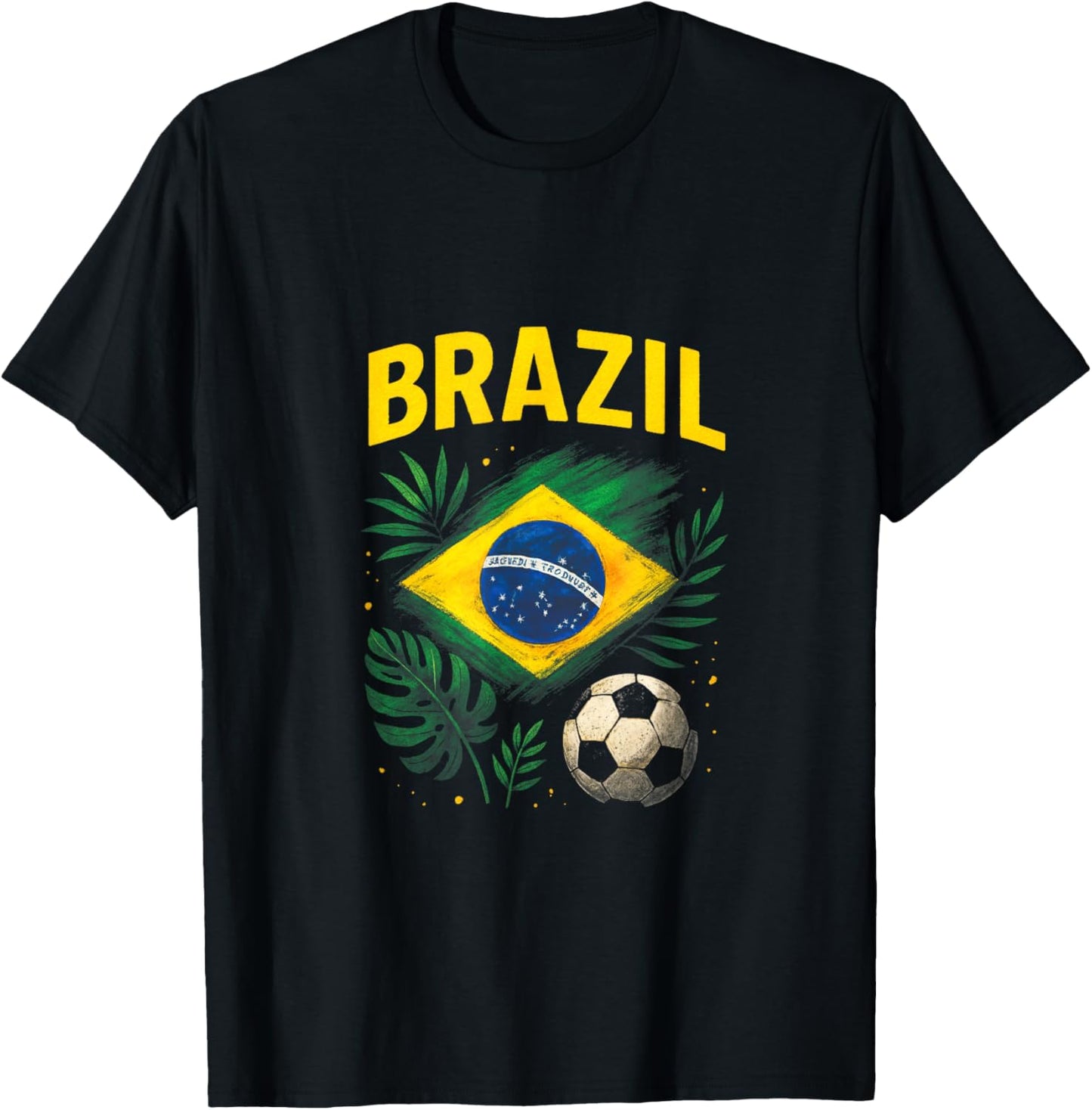 Brazil Brazilian Flag Brasil Soccer Football T-Shirt - T-Shirt | Black