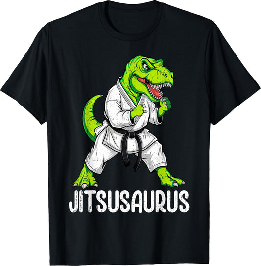 Jitsusaurus Jiu Jitsu Brazillian Ju Jitsu Bjj Men Boys Kids T-Shirt - T-Shirt | Black