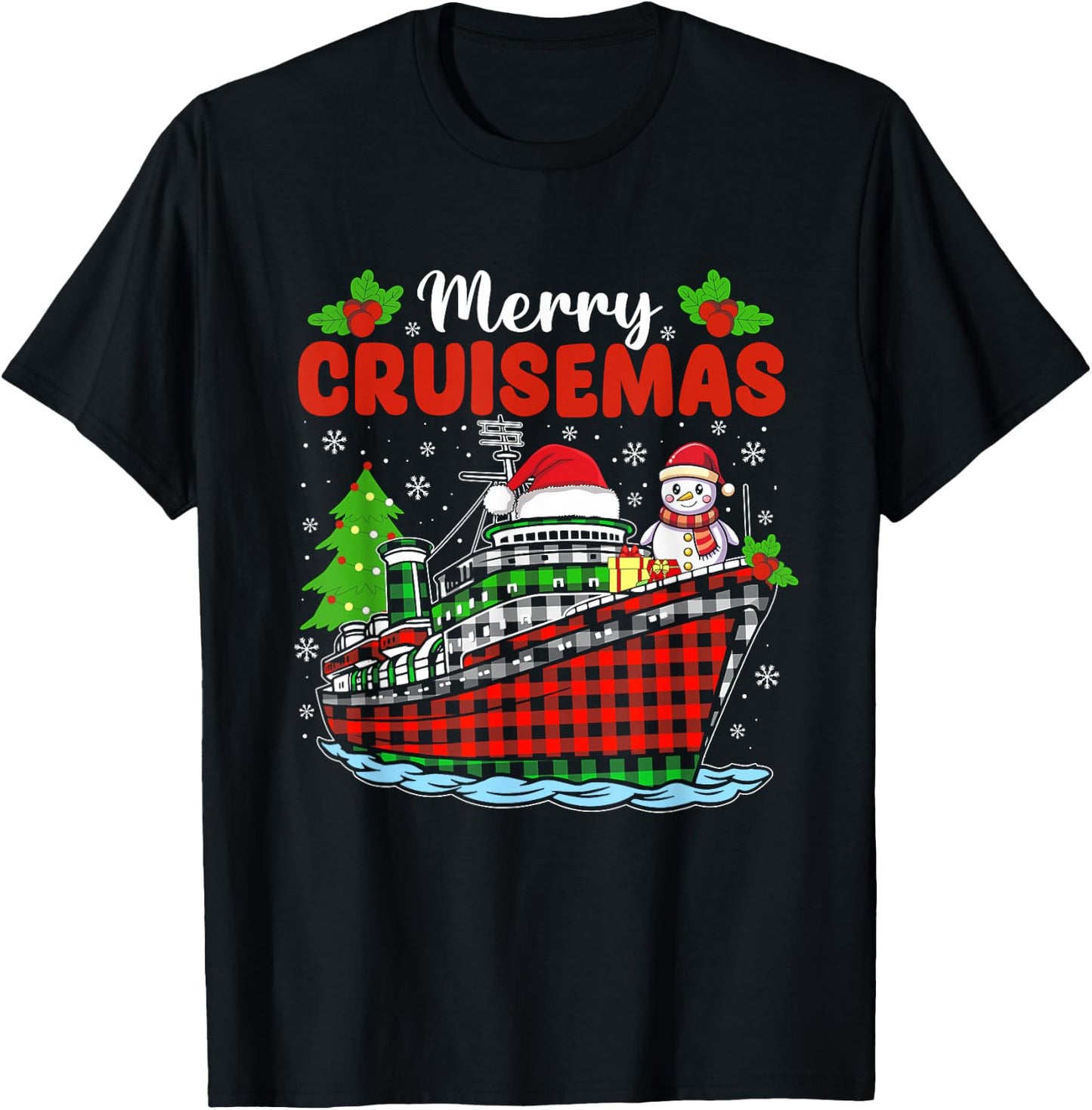 Merry Cruisemas Cruise Christmas Family Xmas Pajamas Holiday T-Shirt - T-Shirt | Black