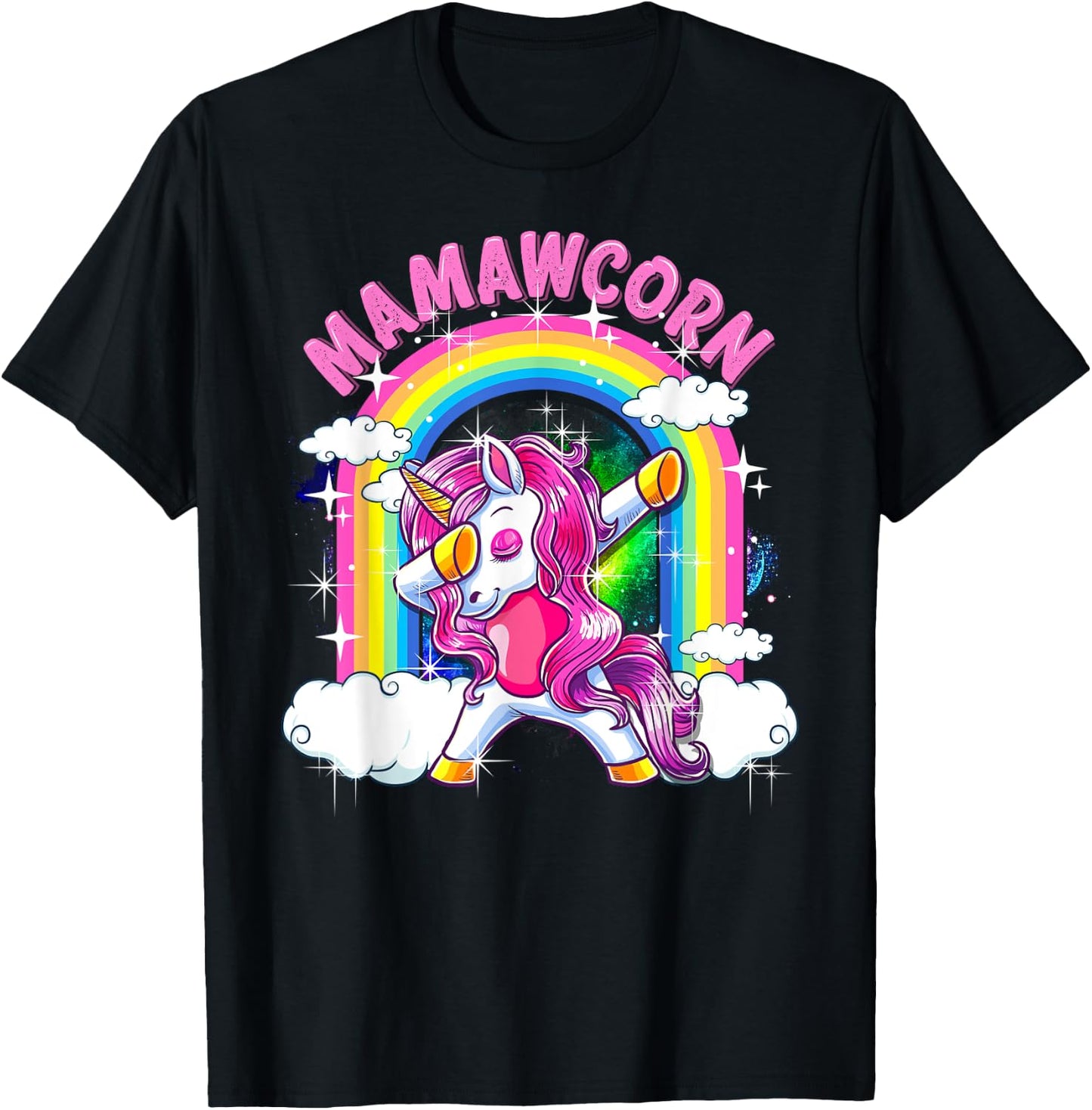 Mamawcorn Shirt Dabbing Unicorn Cute Mamaw Gifts T-Shirt - T-Shirt | Black