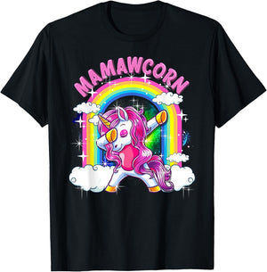 Mamawcorn Shirt Dabbing Unicorn Cute Mamaw Gifts T-Shirt - T-Shirt | Black