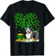 Shamrock Tree Leprechaun Bearded Collie Dog St Patrick's Day T-Shirt - T-Shirt | Black