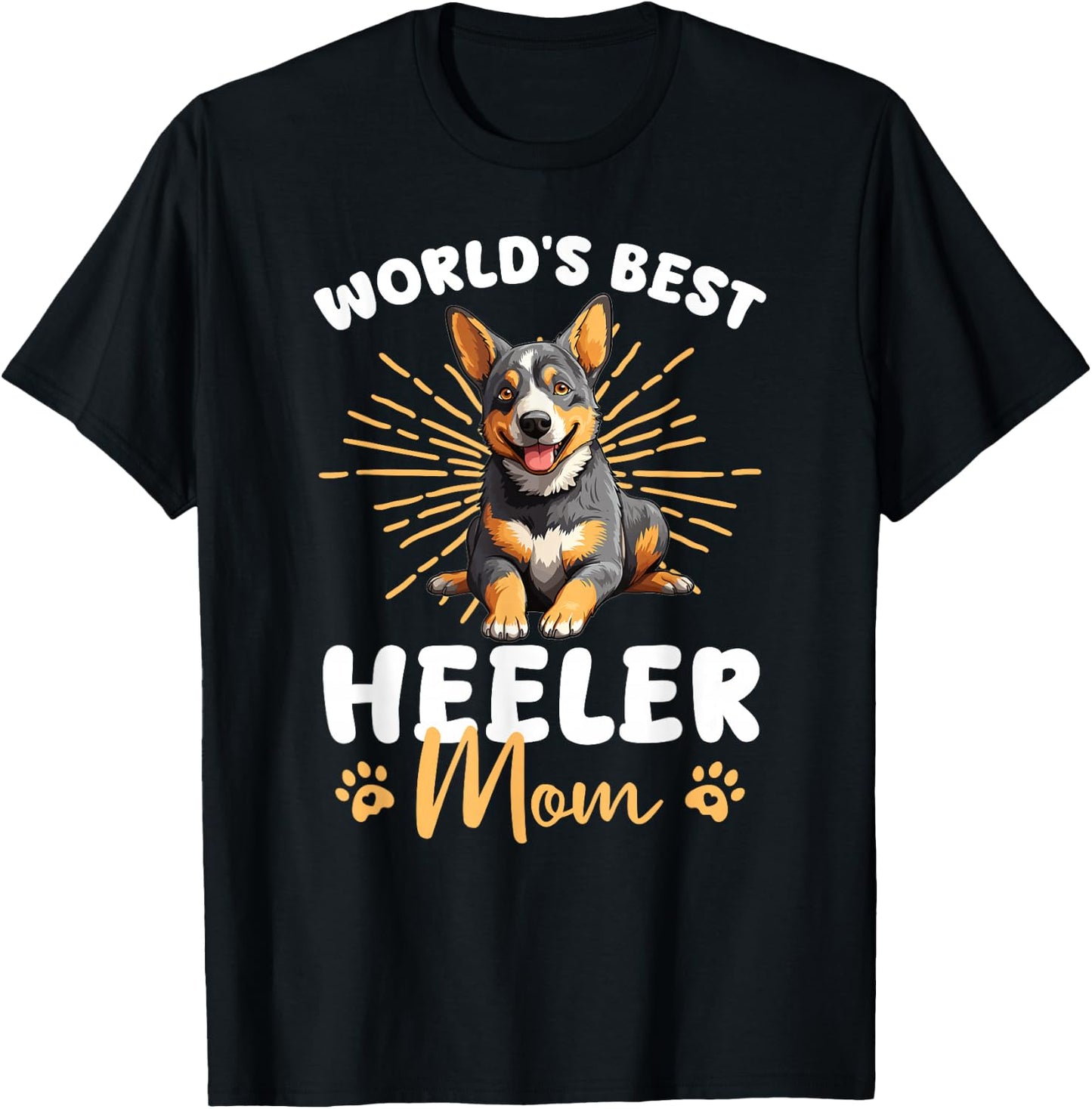 Australian Cattle Dog Groovy World's Best Heeler Mom T-Shirt - T-Shirt | Black