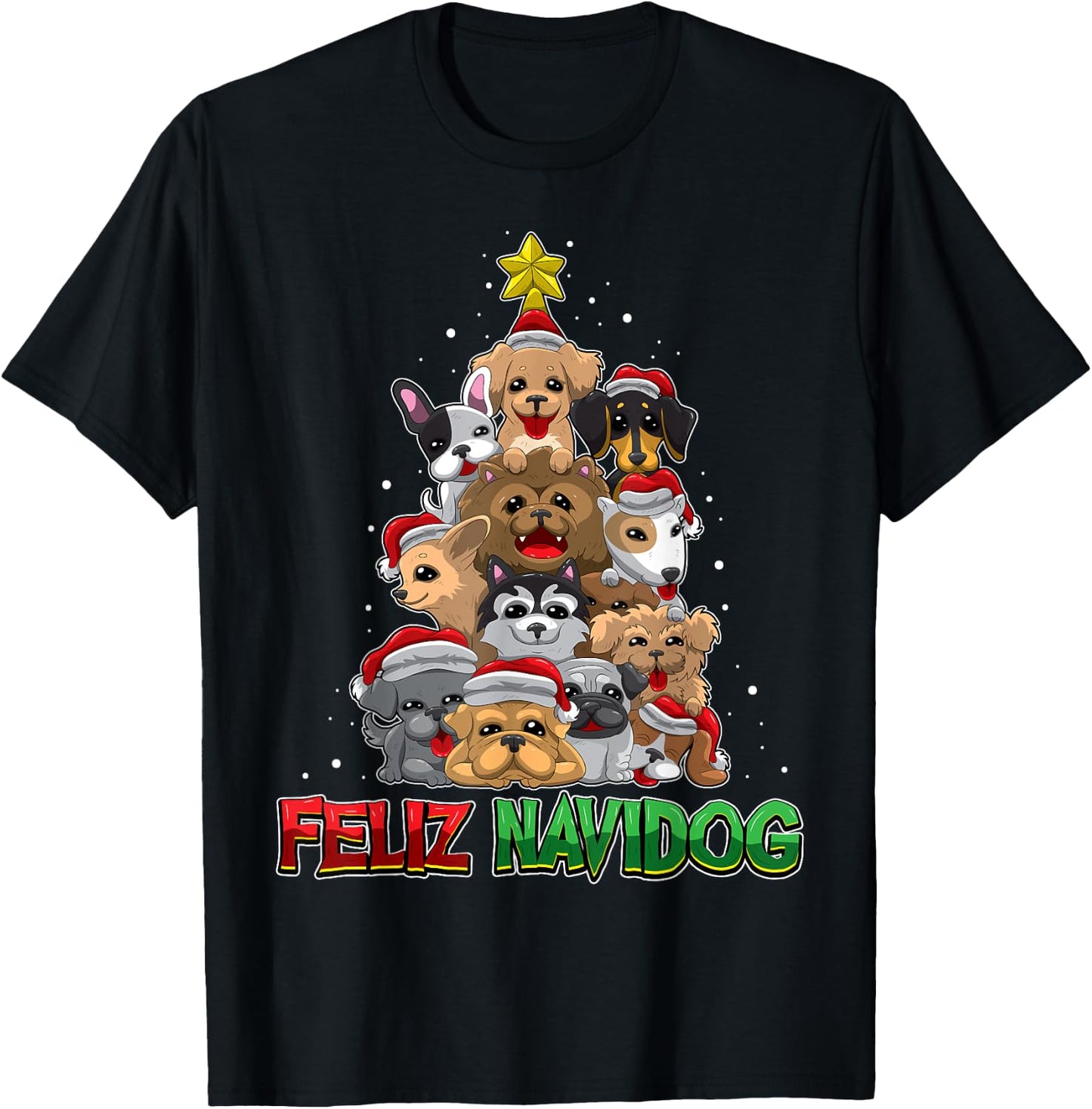 Feliz Navidog - Feliz Navidad - Christmas For Dog Lovers Men Women Kids T-Shirt - T-Shirt | Black