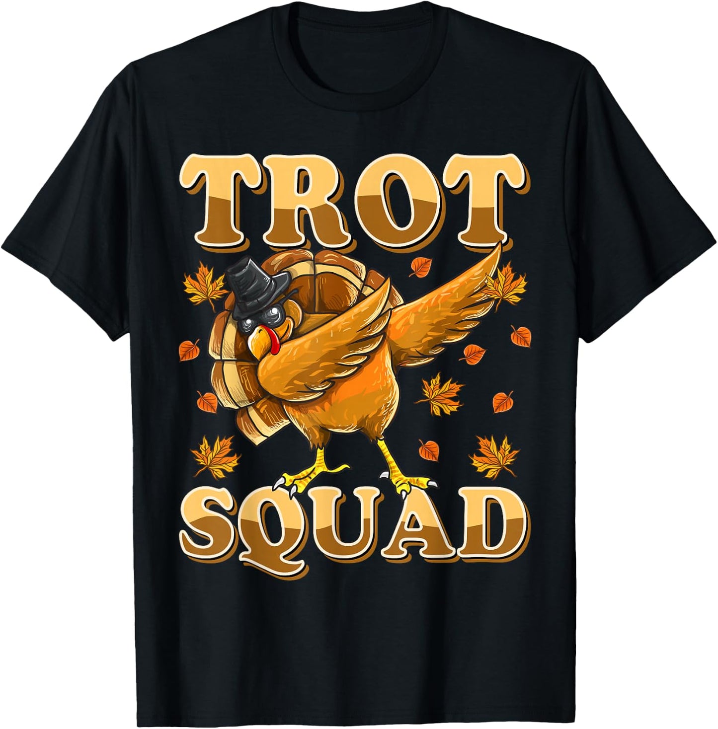 Trot Squad Dabbing Turkey Marathon Running Matching T-Shirt - T-Shirt | Black