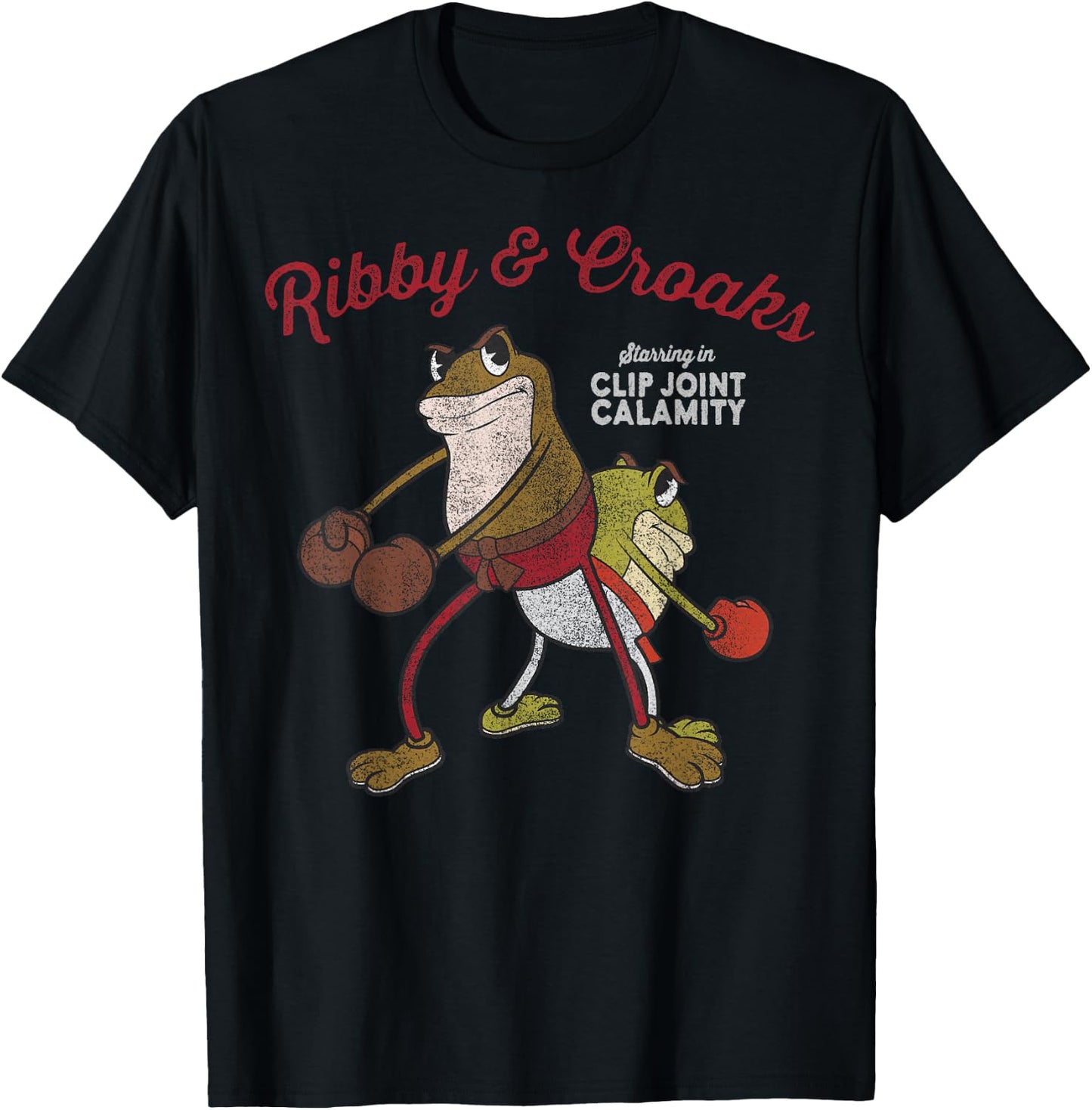 Cuphead Ribby And Croaks Clip Joint Calamity T-Shirt - T-Shirt | Black