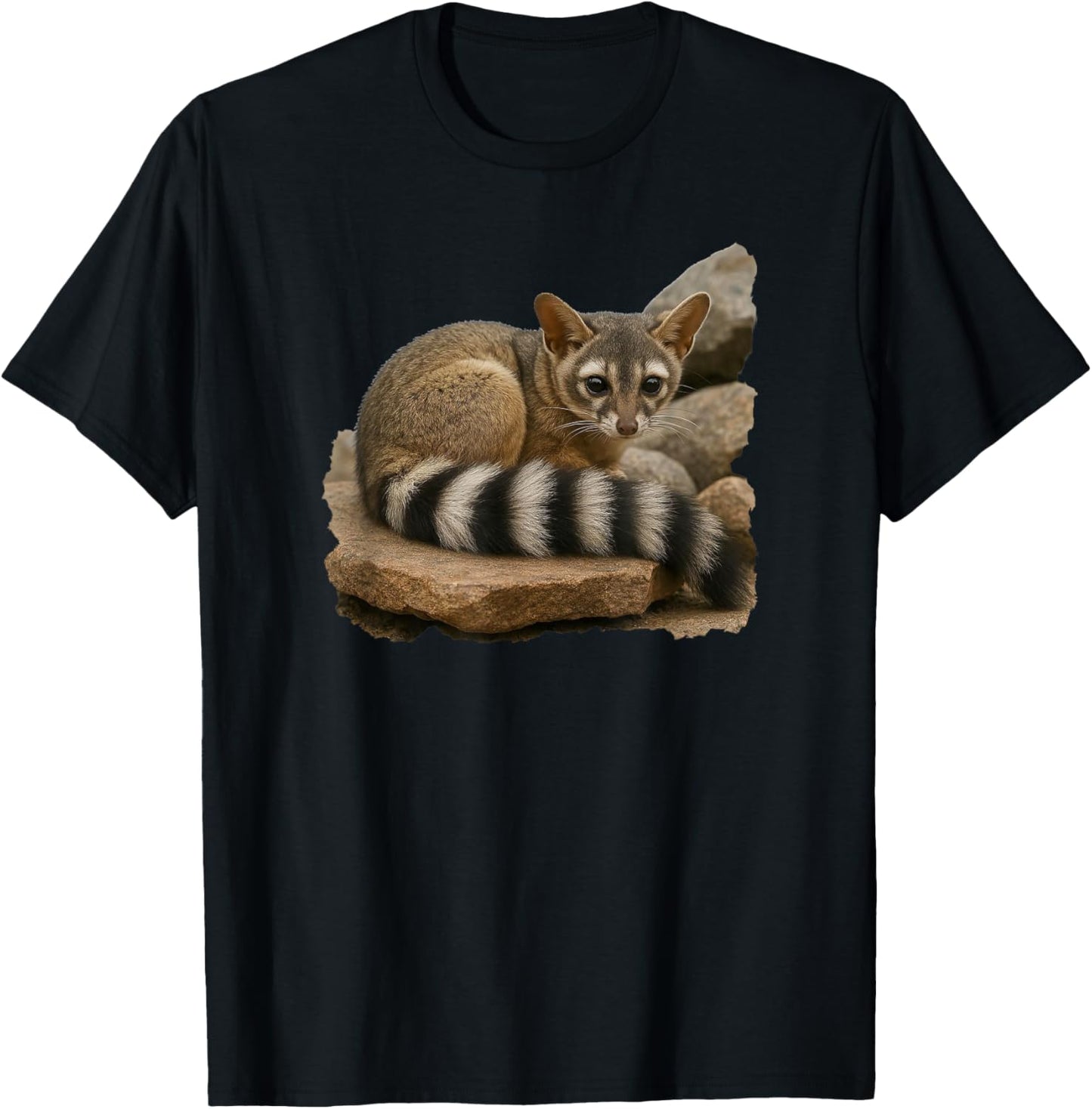 Animal Series. Ringtail. T-Shirt - T-Shirt | Black