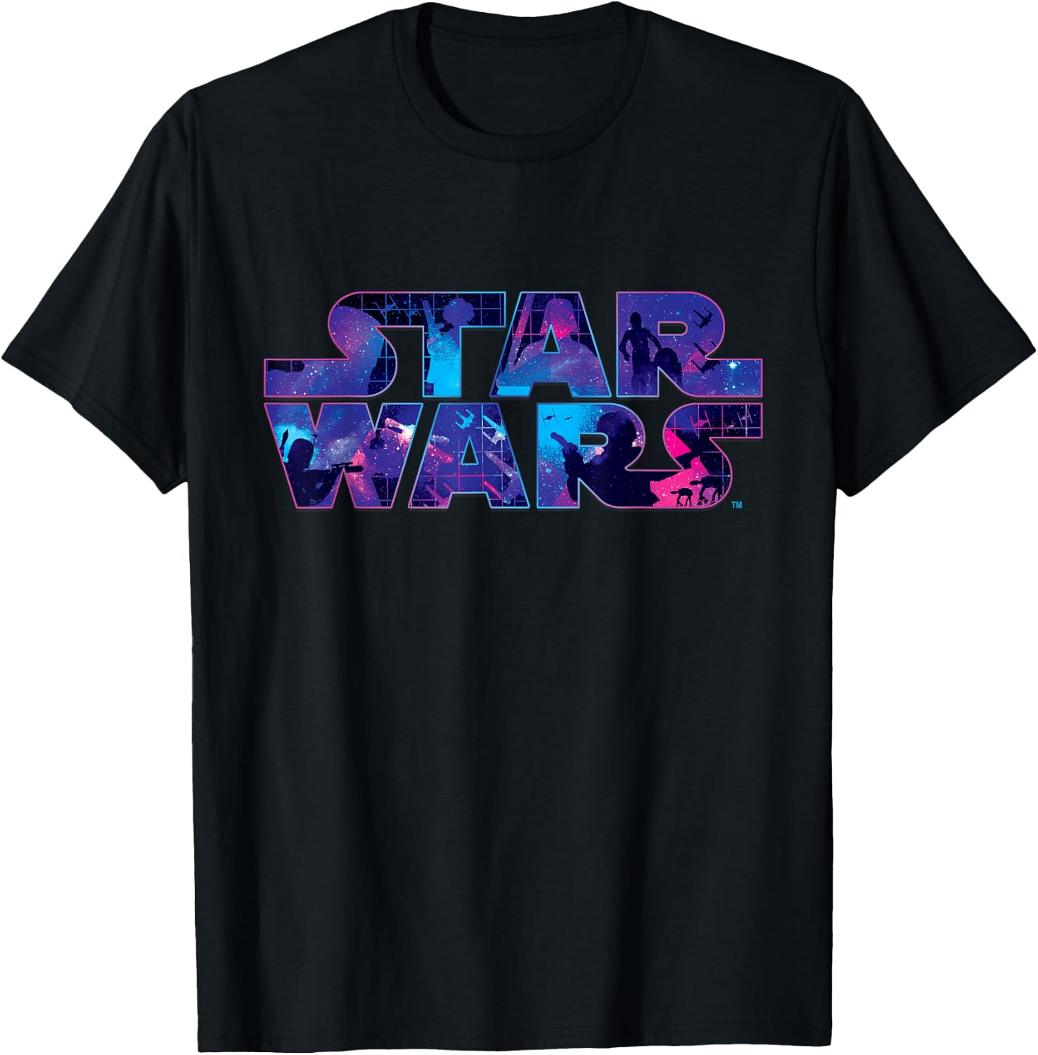 Star Wars Logo Retro 90s Galaxy T-Shirt - T-Shirt | Black