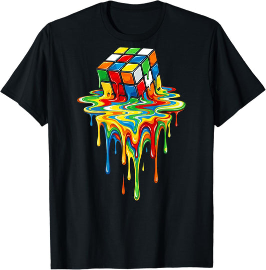 Rubic's Magic Melting Cube Liquid Game, Vintage T-Shirt - T-Shirt | Black