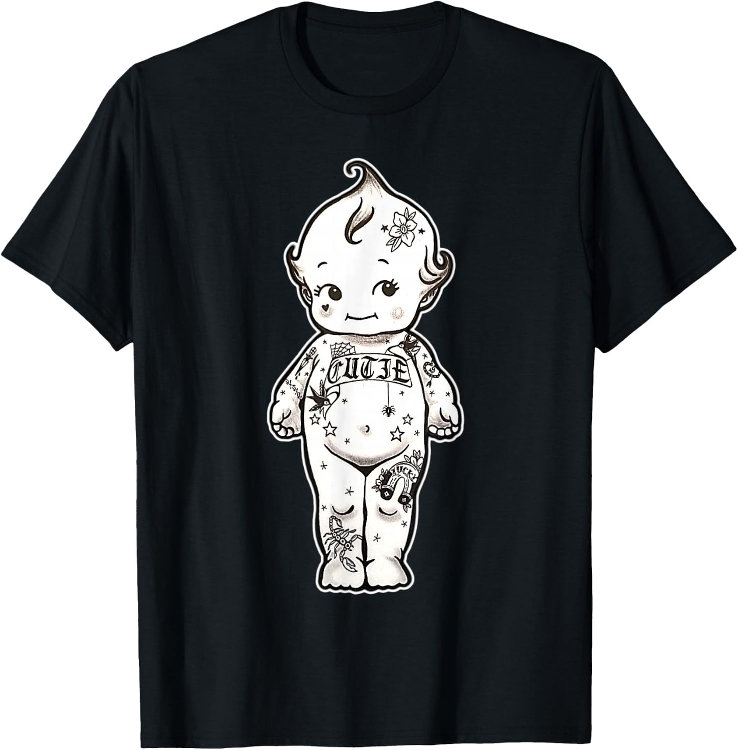Tattooed Kewpie Baby T-Shirt - T-Shirt | Black