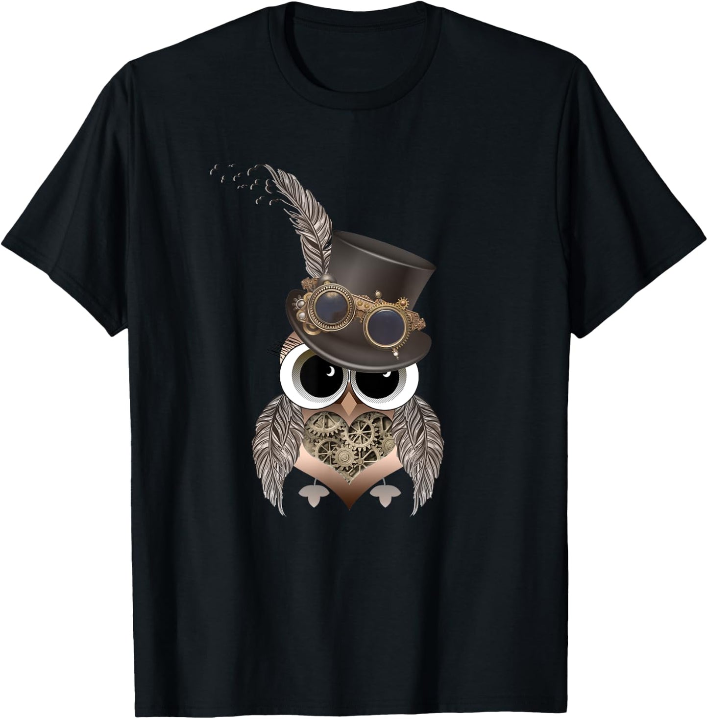 Steampunk Owl . For Owl Lovers and Steampunks. T-Shirt - T-Shirt | Black