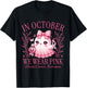 In October We Wear Pink Breast Cancer Ghost Coquetty T-Shirt - T-Shirt | Black