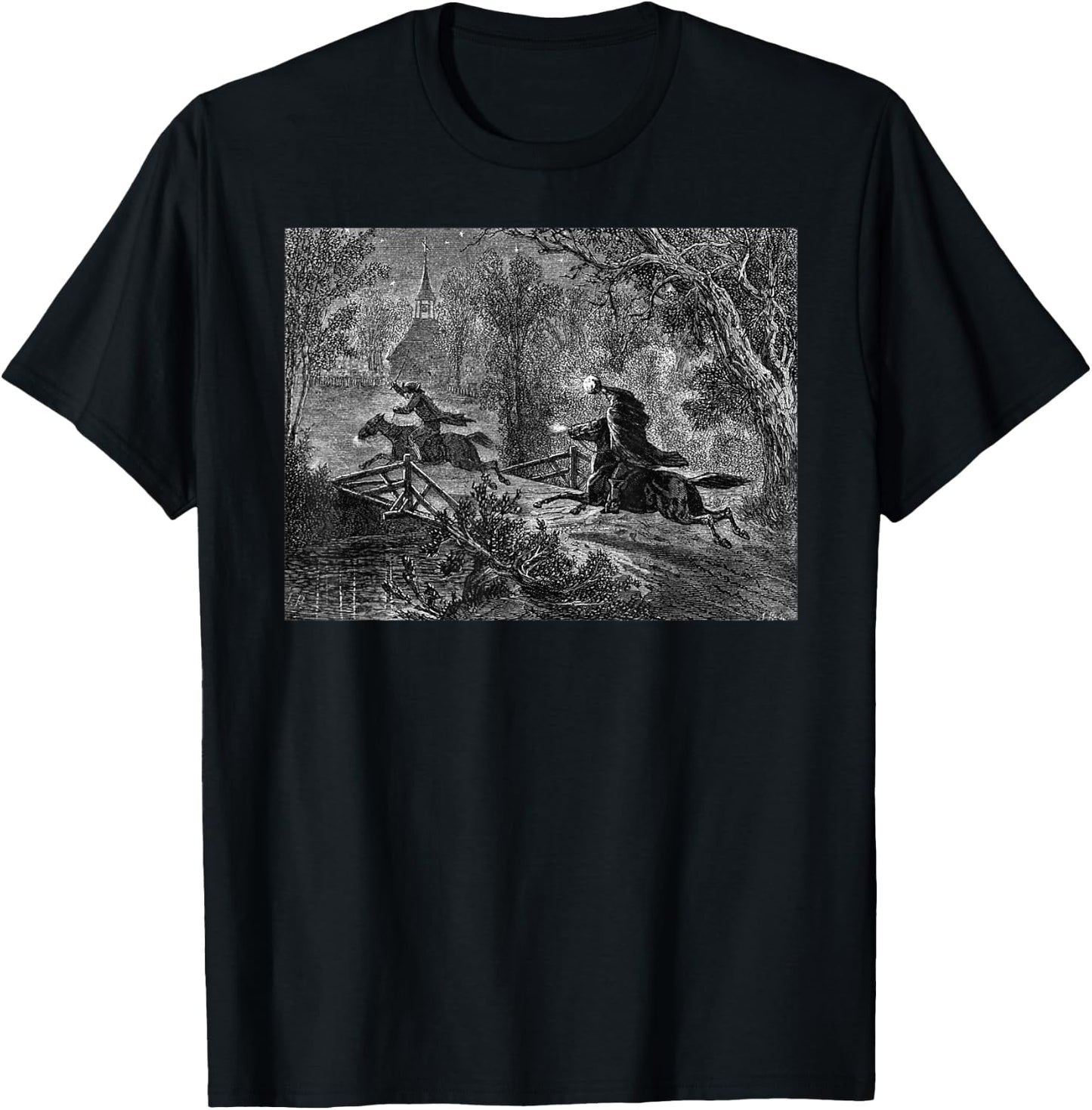 Ichabod Crane Legend of Sleepy Hollow Headless Horseman T-Shirt - T-Shirt | Black