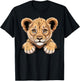 Cute Lion Cub Funny Peeking Pocket Wild Animal Lover T-Shirt - T-Shirt | Black