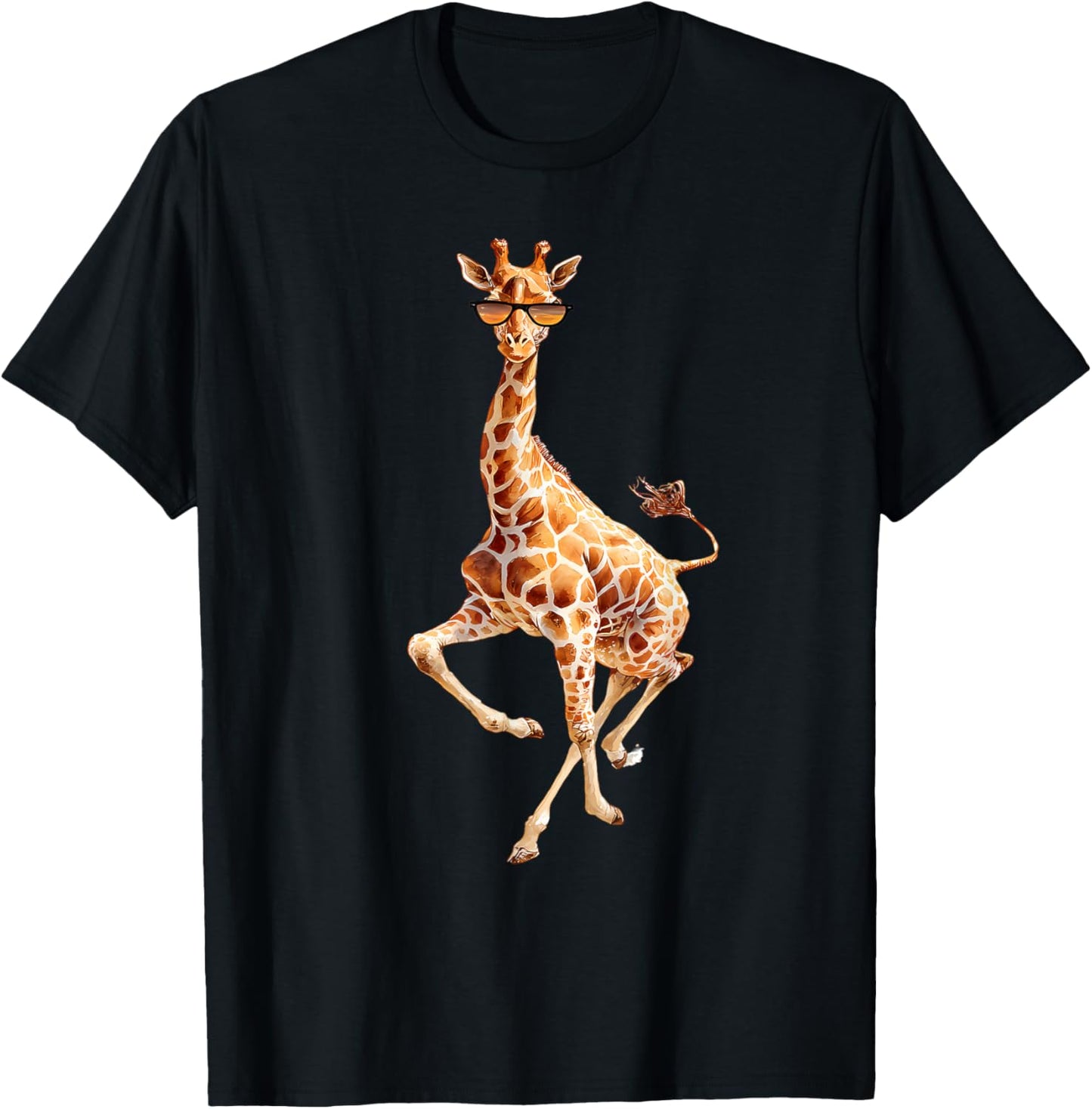 Giraffe Sunglasses Funny Giraffe Lover Safari Animal Animal T-Shirt - T-Shirt | Black