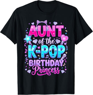 Aunt of The K-Pop Birthday Princess Korean Music T-Shirt - T-Shirt | Black