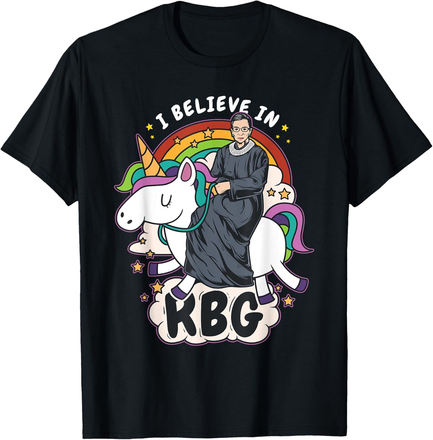 I Believe In RBG Unicorn Feminist T-Shirt - T-Shirt | Black