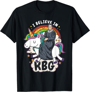 I Believe In RBG Unicorn Feminist T-Shirt - T-Shirt | Black