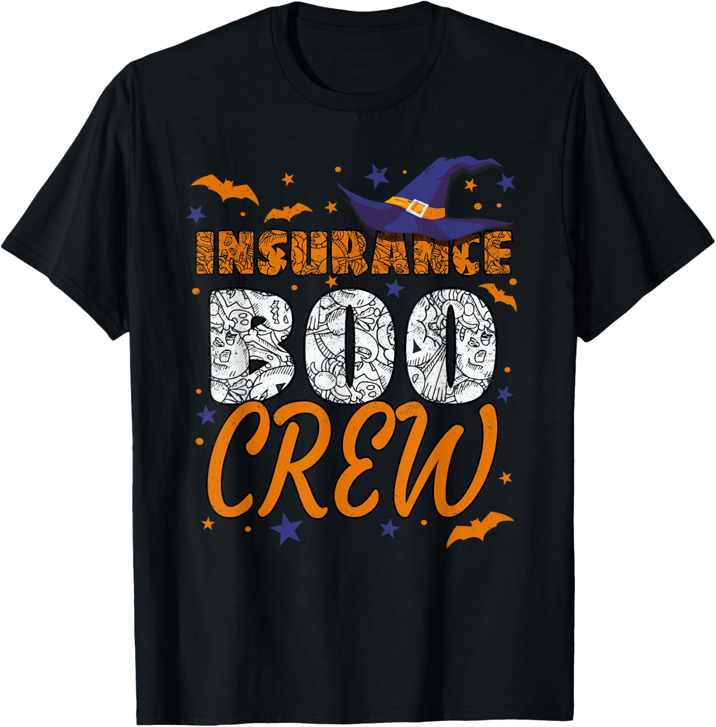 Insurance Boo Crew Halloween Insurance Agent Matching T-Shirt - T-Shirt | Black