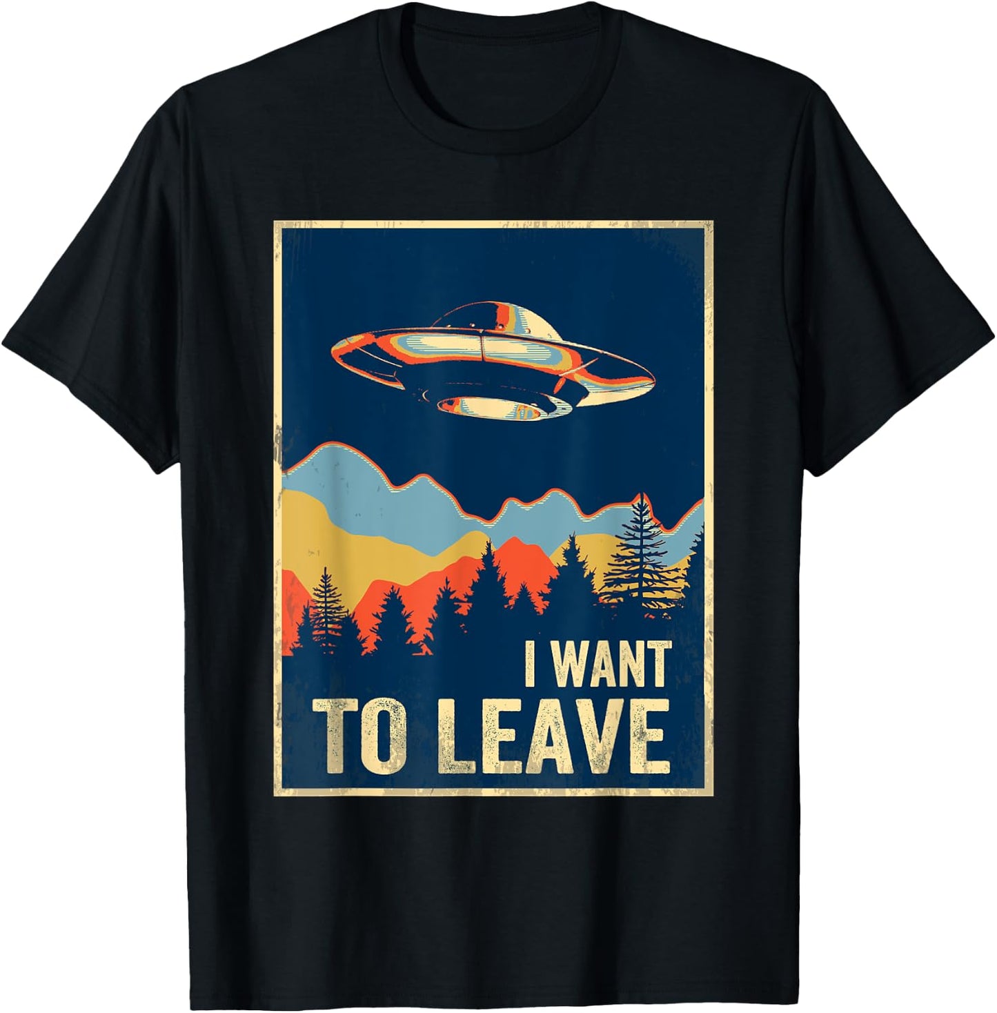 I Want To Leave Shirt Area 51 Alien UFO T-Shirt - T-Shirt | Black