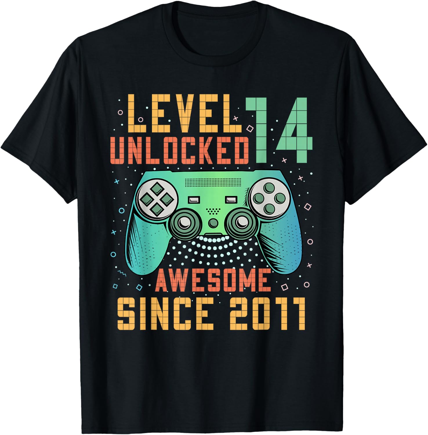 Level 14 Unlocked 14th Birthday 14 Year Old Boy Gifts Gaming T-Shirt - T-Shirt | Black