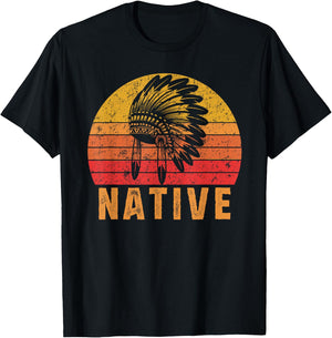 Native American Pride Vintage Native Indian T-Shirt - T-Shirt | Black