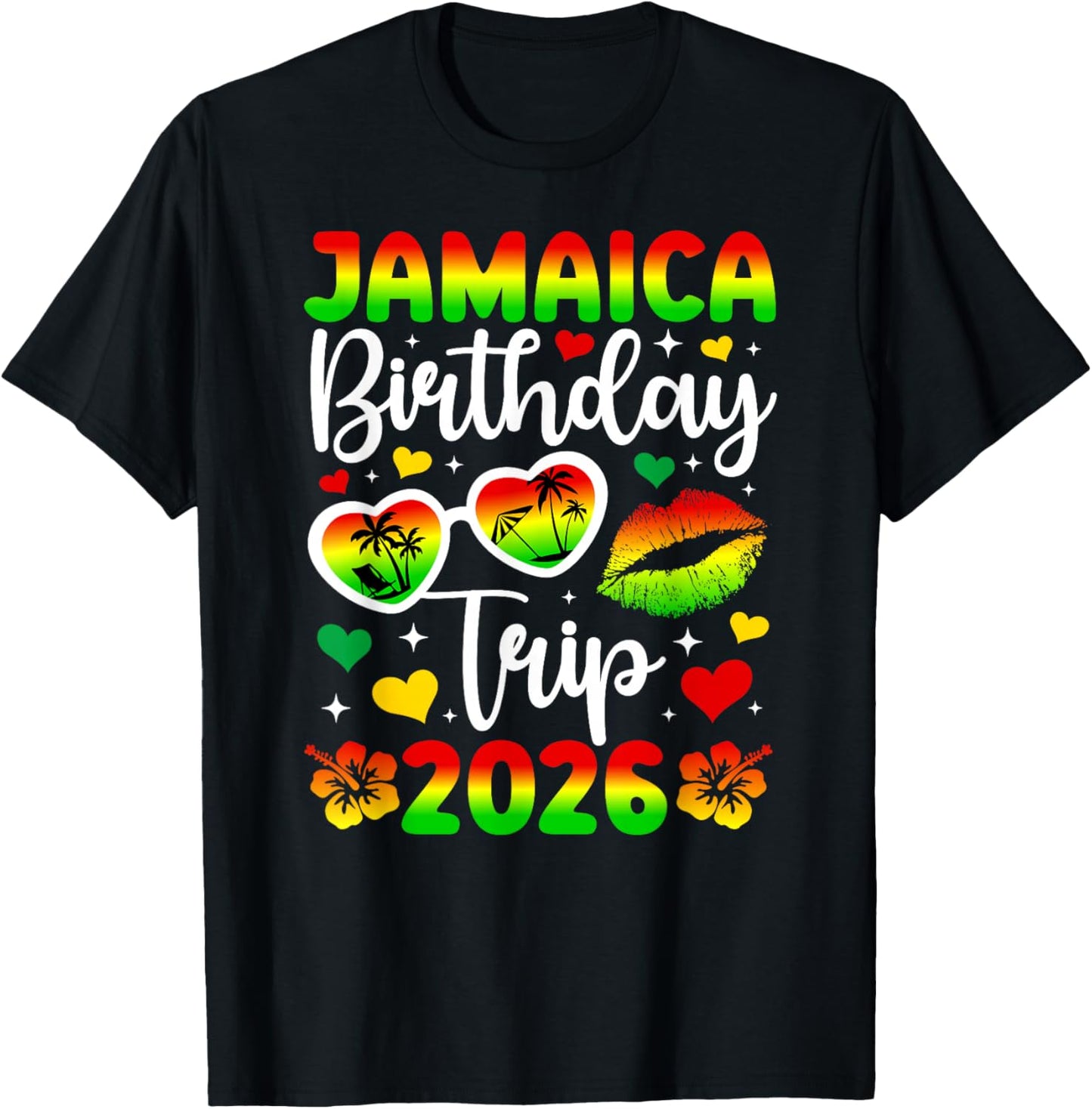 Jamaica Birthday Trip 2026 Birthday Travel Jamaica Vacation T-Shirt - T-Shirt | Black