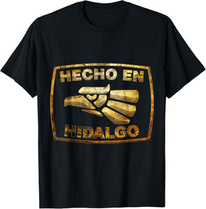 Mexican Shirt Hecho En Hidalgo Mexico Eagle Emblem T-Shirt - T-Shirt | Black