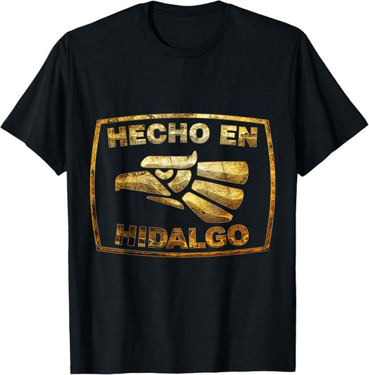 Mexican Shirt Hecho En Hidalgo Mexico Eagle Emblem T-Shirt - T-Shirt | Black