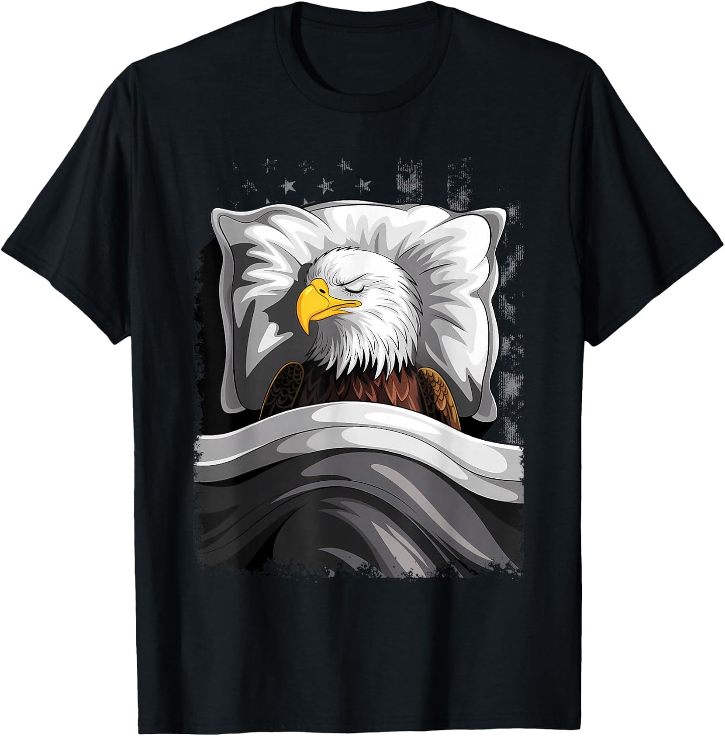 Eagle Sleeping Animal Pajamas Nap PJs Outfit Bald Eagle T-Shirt - T-Shirt | Black