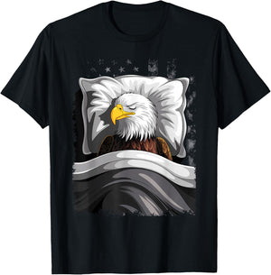 Eagle Sleeping Animal Pajamas Nap PJs Outfit Bald Eagle T-Shirt - T-Shirt | Black