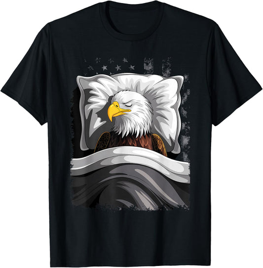 Eagle Sleeping Animal Pajamas Nap PJs Outfit Bald Eagle T-Shirt - T-Shirt | Black