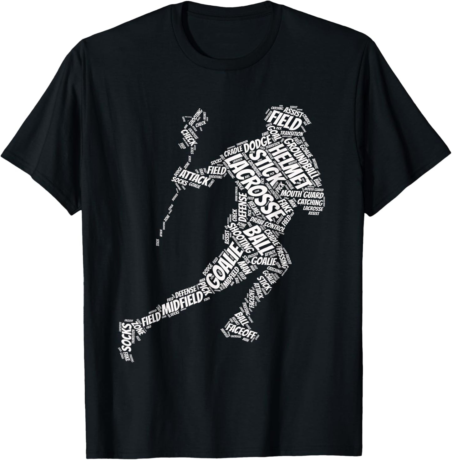lacrosse sticks for boys Sports & Fitness cool Novelty T-Shirt - T-Shirt | Black