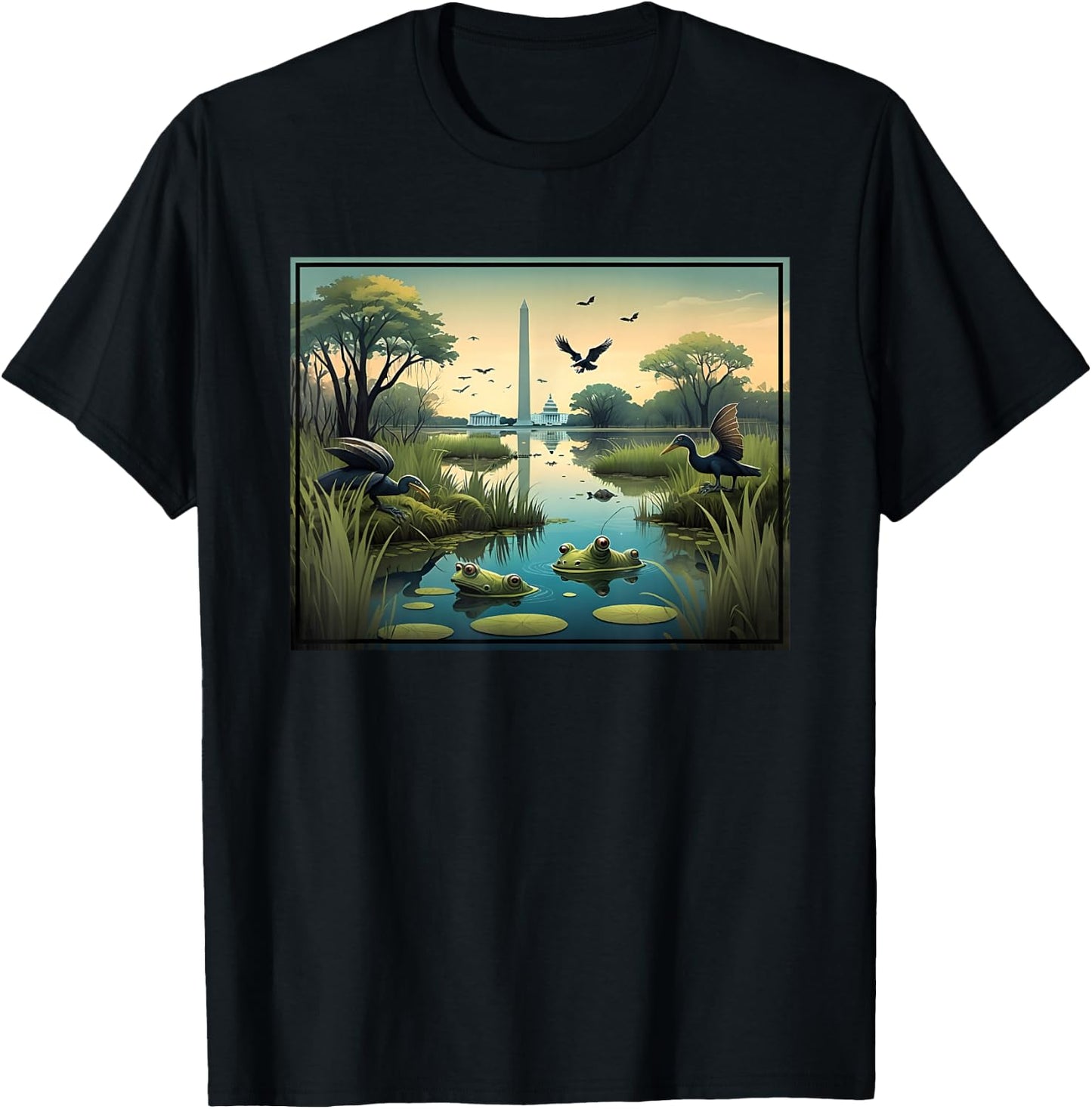 US Capitol Swamp - Drain the Washington DC Swampland T-Shirt - T-Shirt | Black