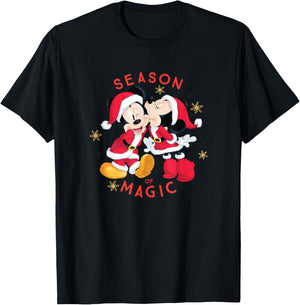 Disney Santa Mickey and Minnie Season of Magic T-Shirt - T-Shirt | Black