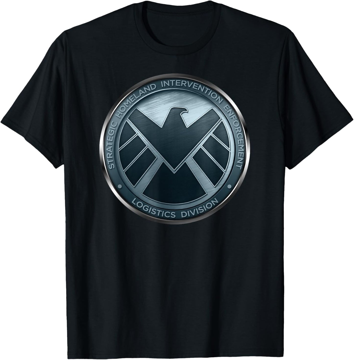 Marvel Agents of S.H.I.E.L.D. Eagle Shimmer Badge T-Shirt - T-Shirt | Black