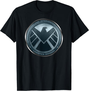 Marvel Agents of S.H.I.E.L.D. Eagle Shimmer Badge T-Shirt - T-Shirt | Black