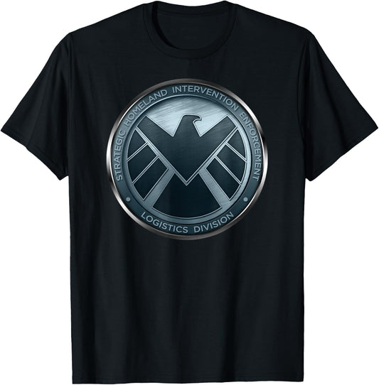 Marvel Agents of S.H.I.E.L.D. Eagle Shimmer Badge T-Shirt - T-Shirt | Black