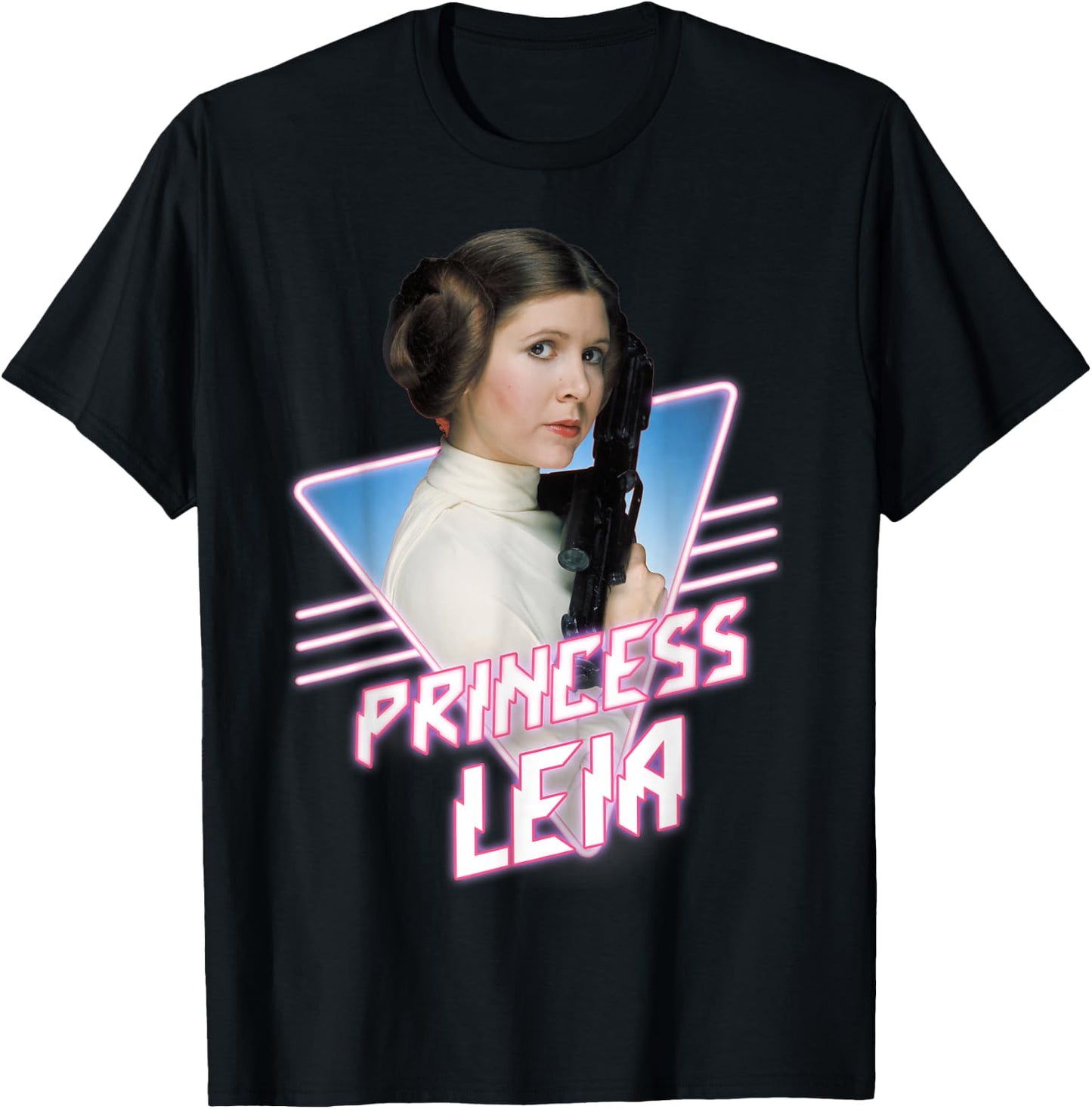 Star Wars Princess Leia Retro 80s Grid Badge Graphic T-Shirt - T-Shirt | Black