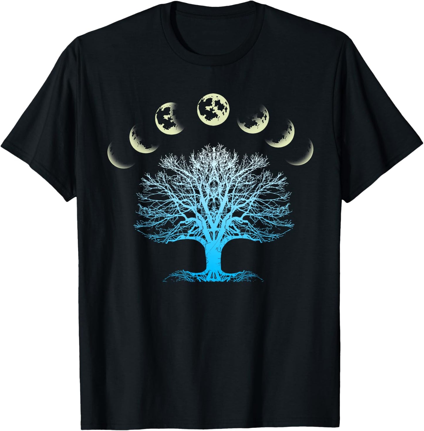 Tree Of Life Spiritual Shirt Moonphases for Yoga T-Shirt - T-Shirt | Black