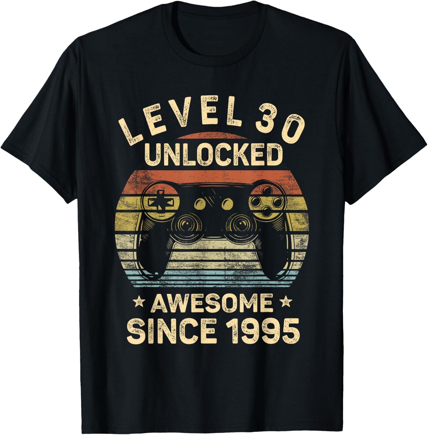 Level 30 Unlocked 30th Birthday 30 Year Old Gifts Gamer Bday T-Shirt - T-Shirt | Black