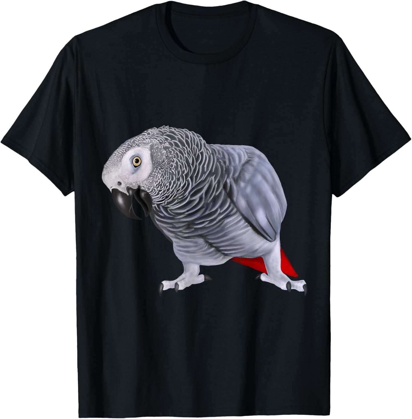 African Grey Parrot Bird T-Shirt - T-Shirt | Black