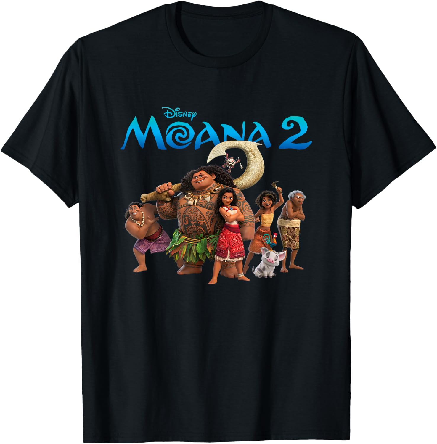 Disney Moana 2 Oceania Adventure Big Crew Panel T-Shirt - T-Shirt | Black